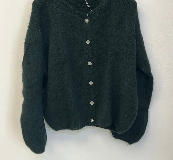 Mohair cardigan - emerald green, jade green, apple green and forest green