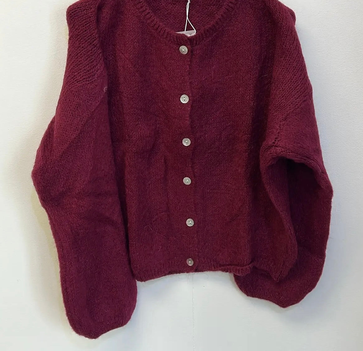 Mohair cardigan - rust, camel, chocolate brown and burgundy