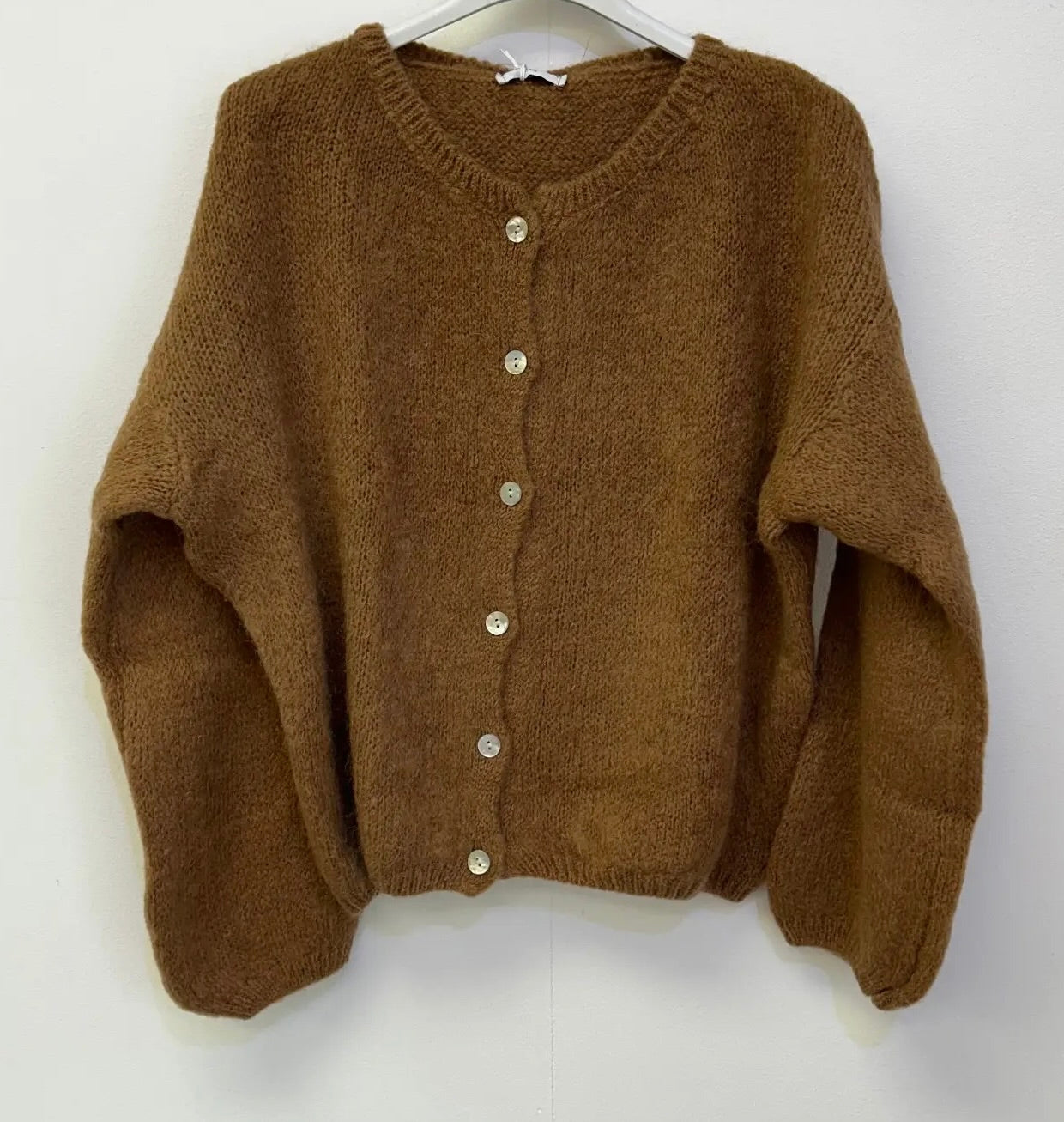 Mohair cardigan - rust, camel, chocolate brown and burgundy