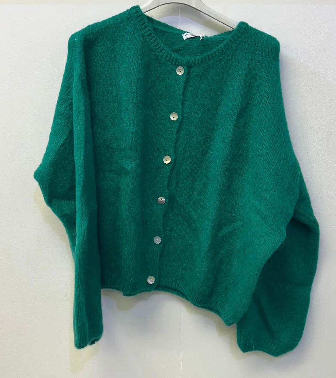 Mohair cardigan - emerald green, jade green, apple green and forest green