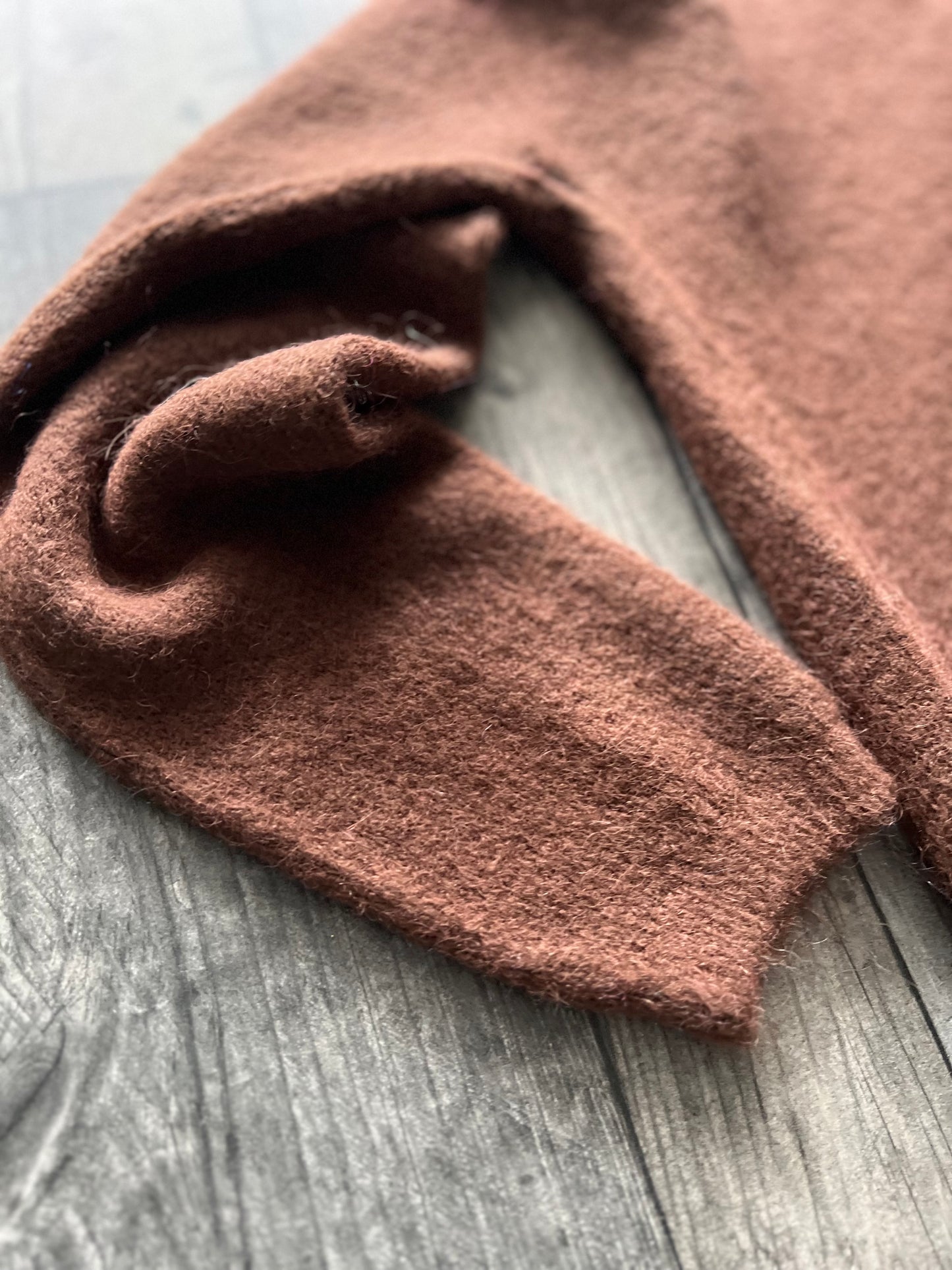 Chocolate brown v-neck alpaca cardigan with buttons