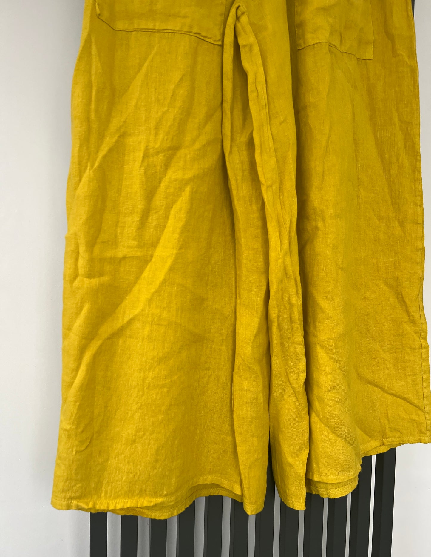 Wide leg linen trousers - yellow