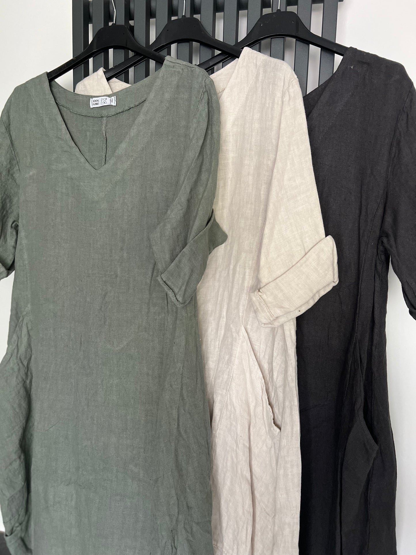 Made in Italy linen dress - khaki