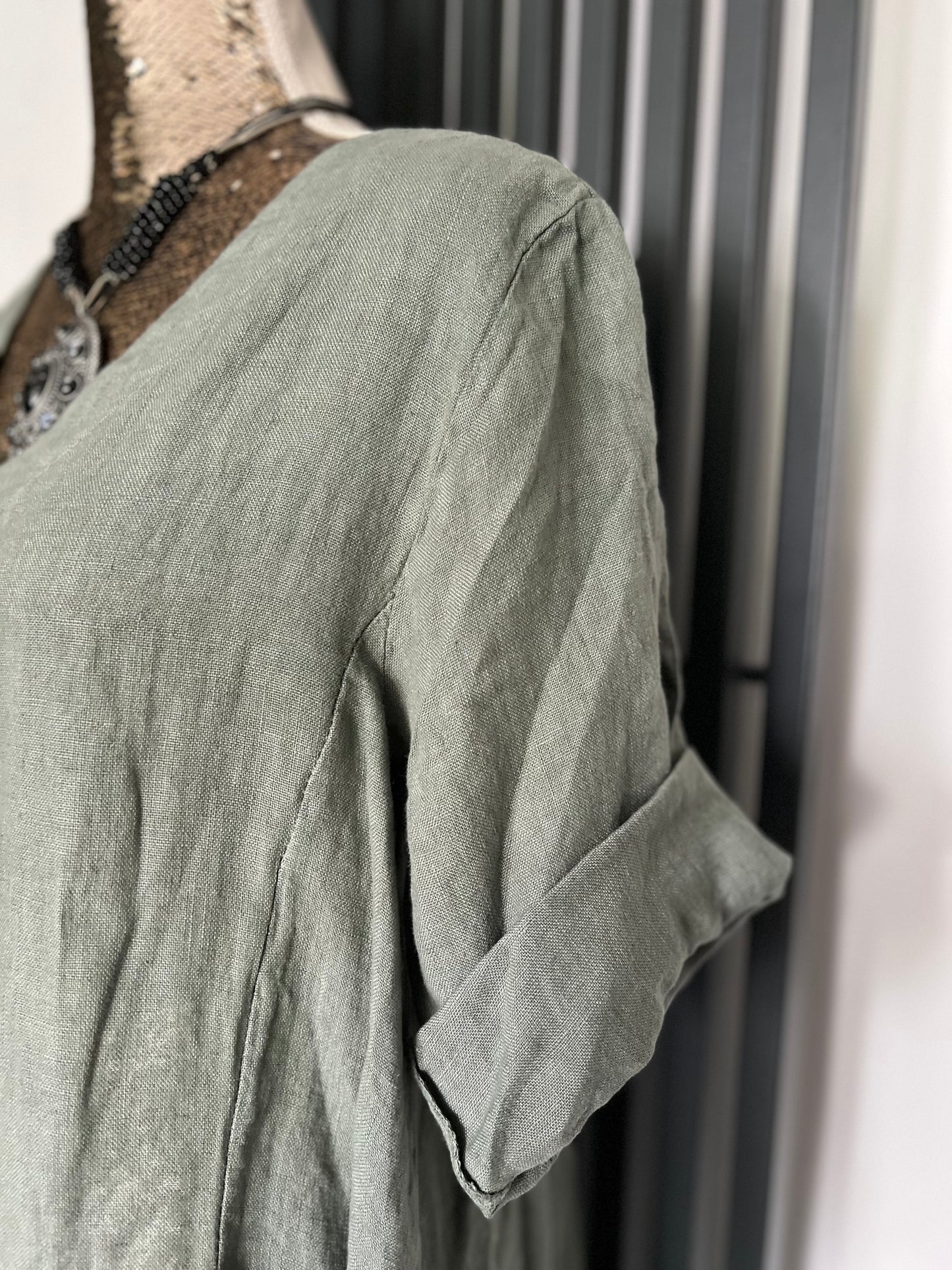 Made in Italy linen dress - khaki