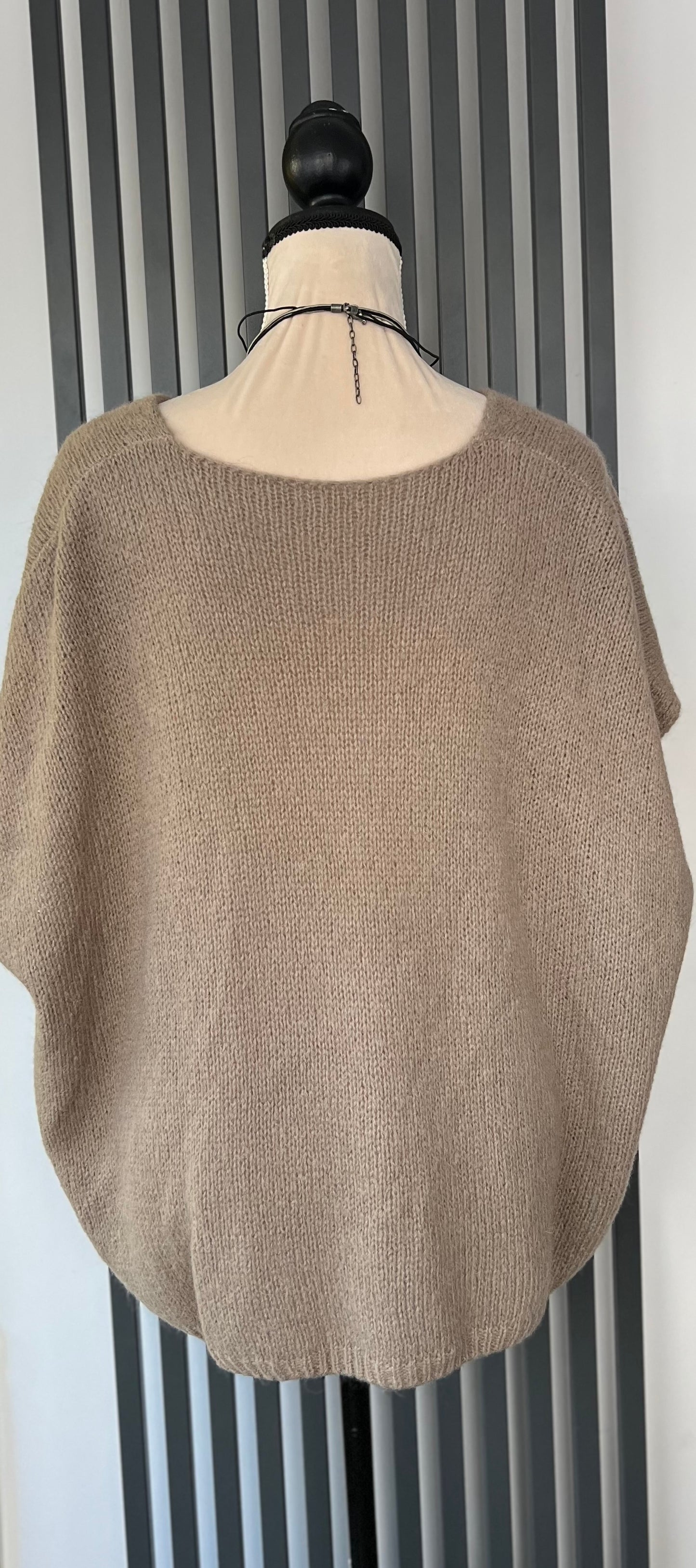 Mocha mohair oversized sleeveless jumper