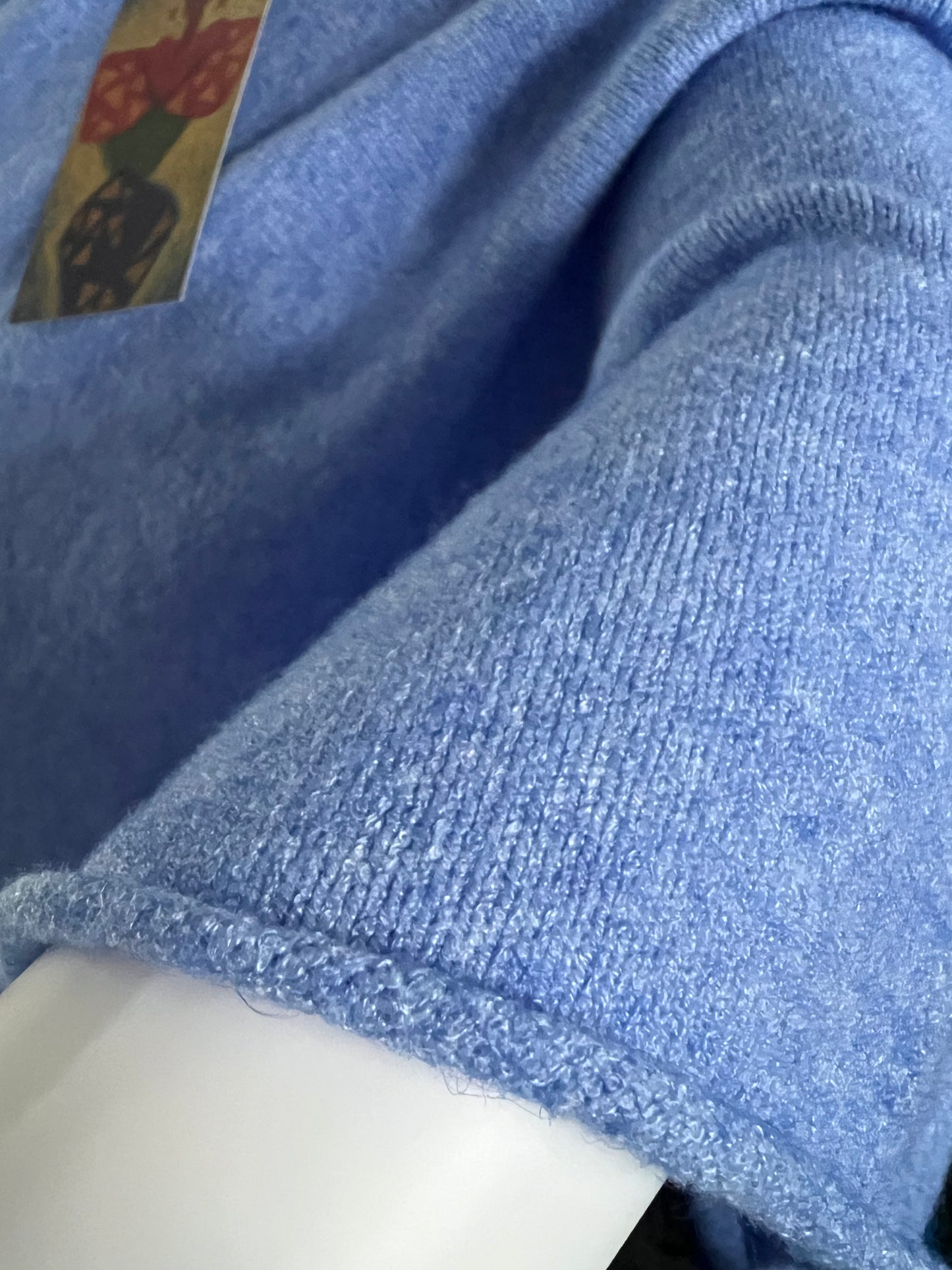 Soft knit blue poncho