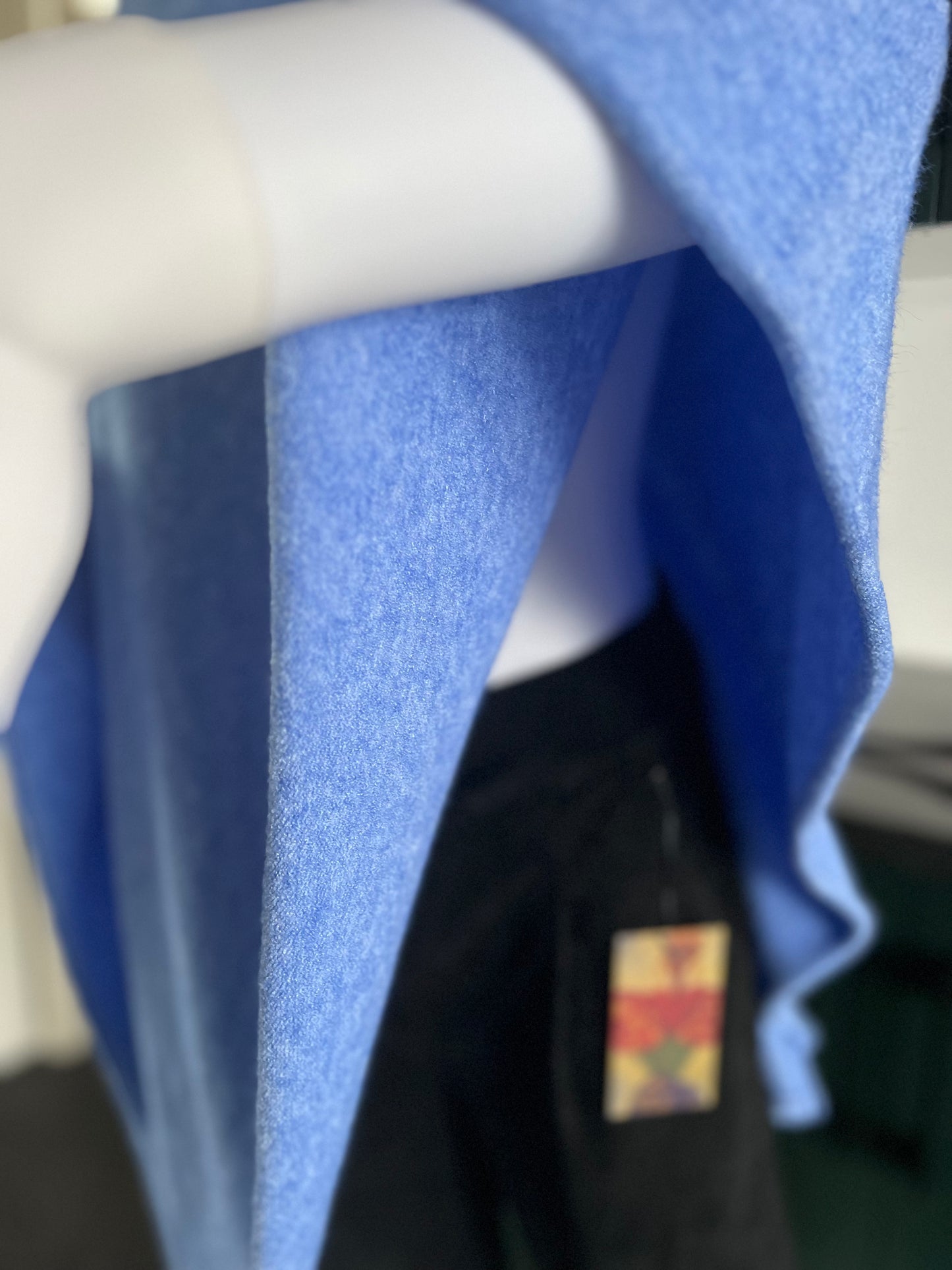 Soft knit blue poncho