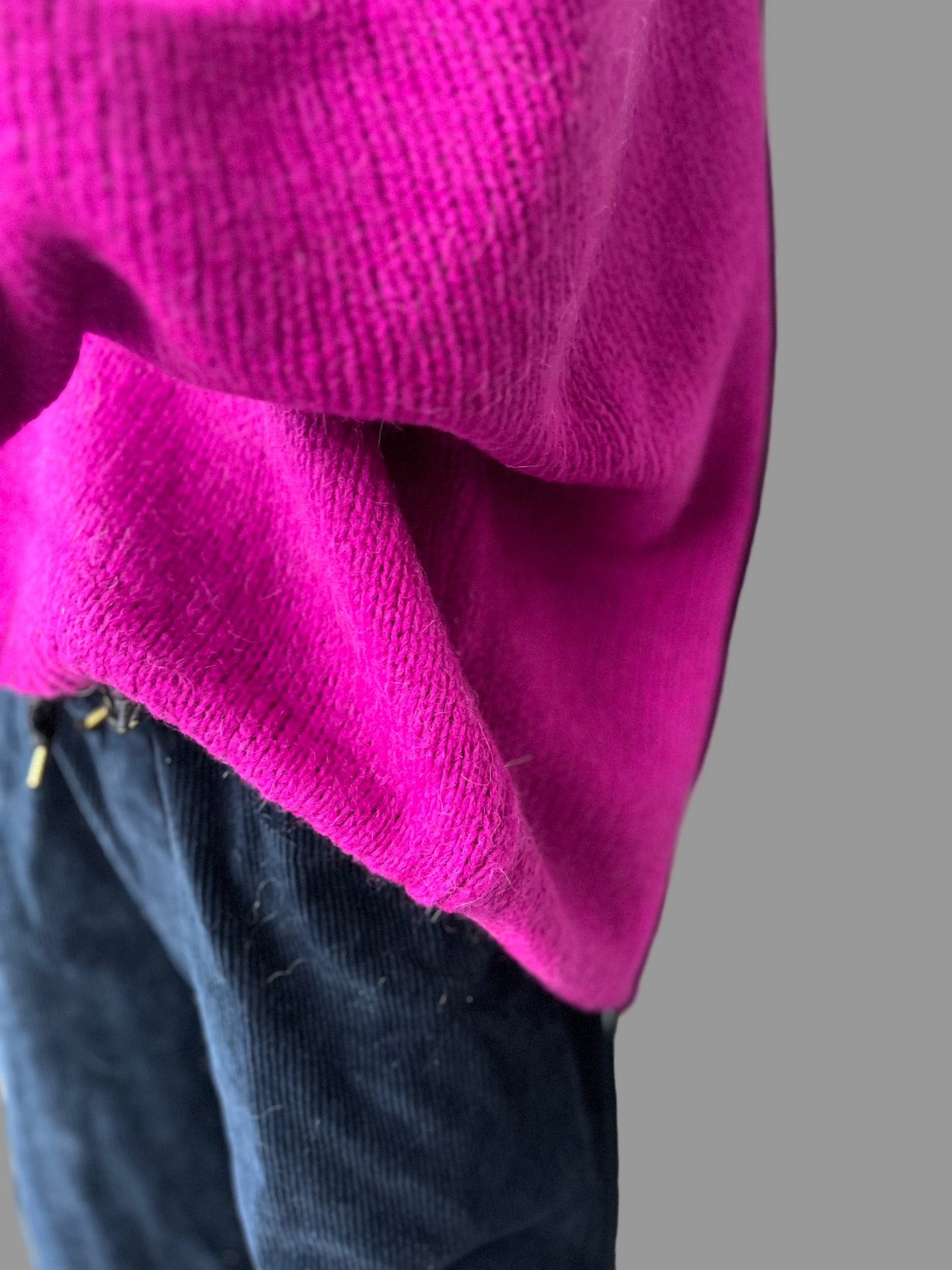 Oversized Mohair V-Neck Jumper - magenta