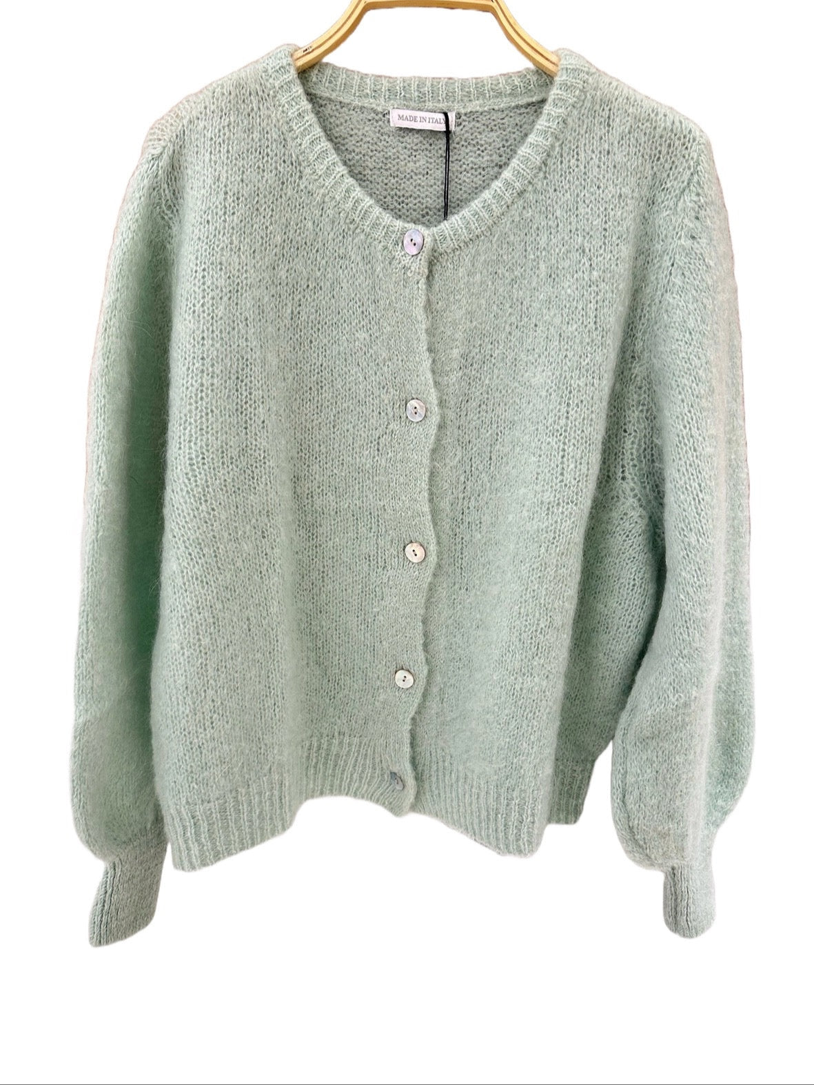 Alpaca knit cardigan - mint