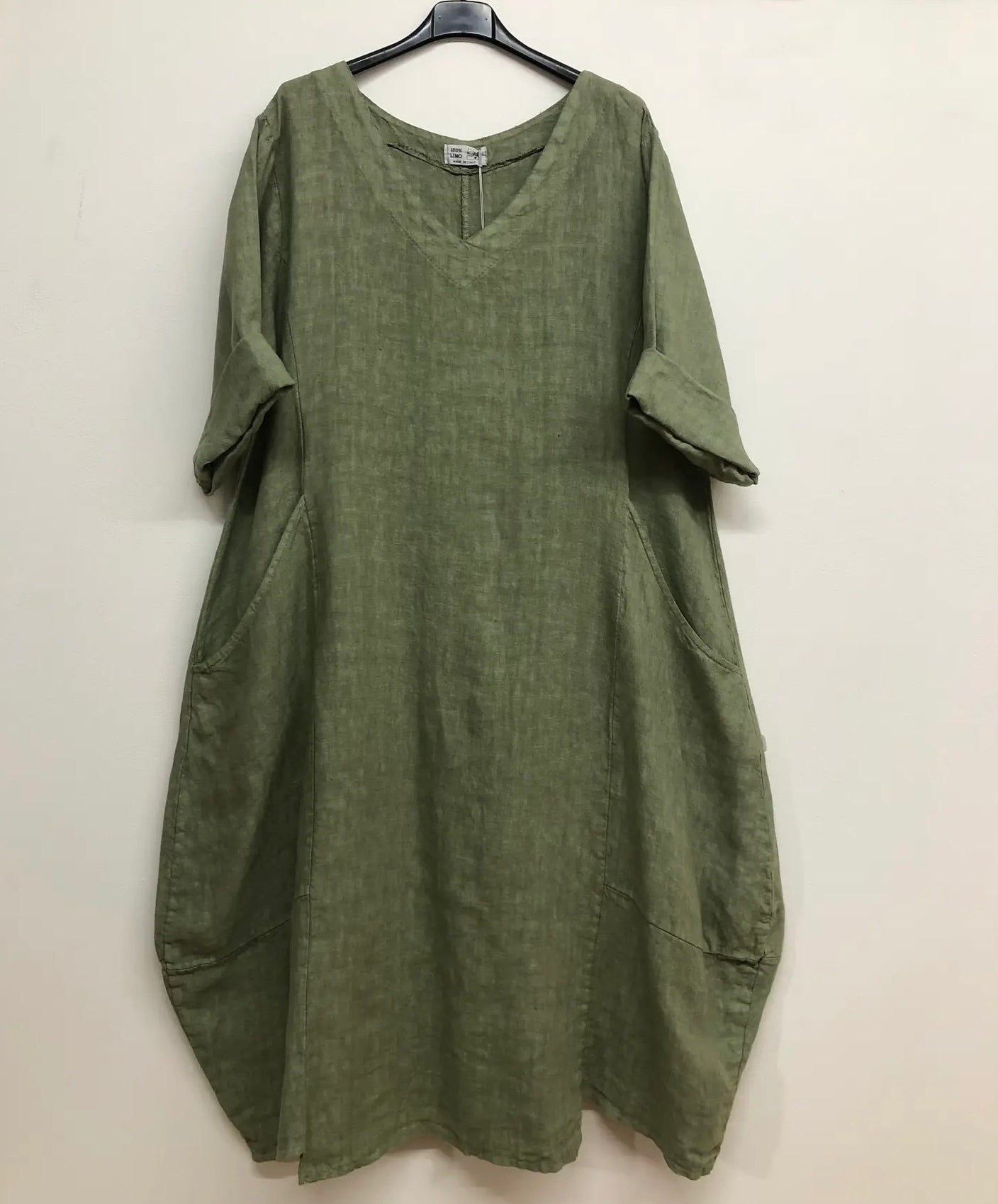 Made in Italy linen dress - khaki