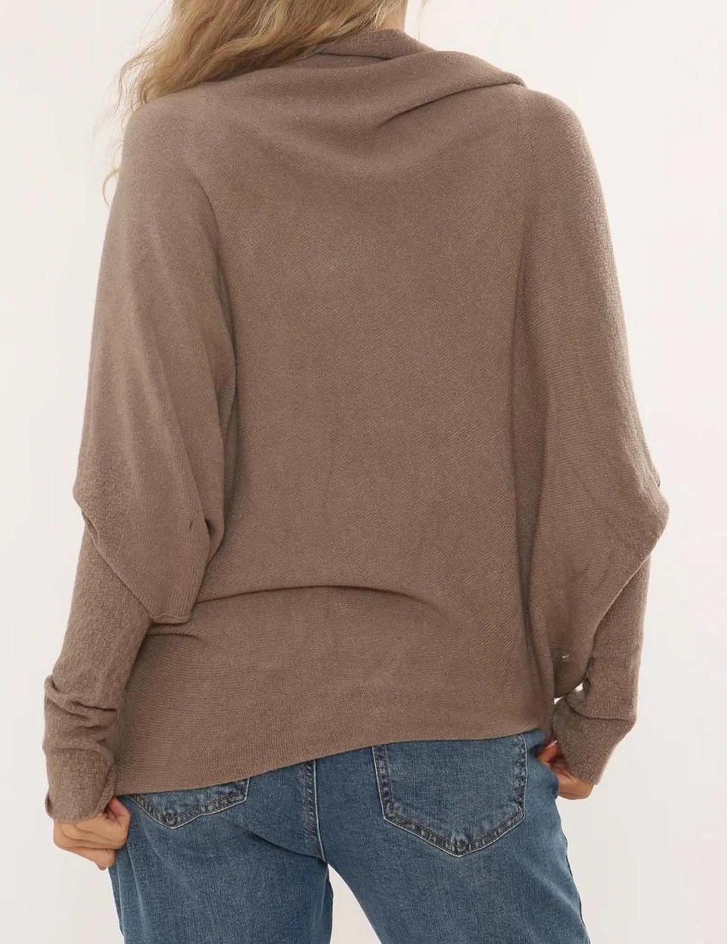 Asymmetric soft knit jumper