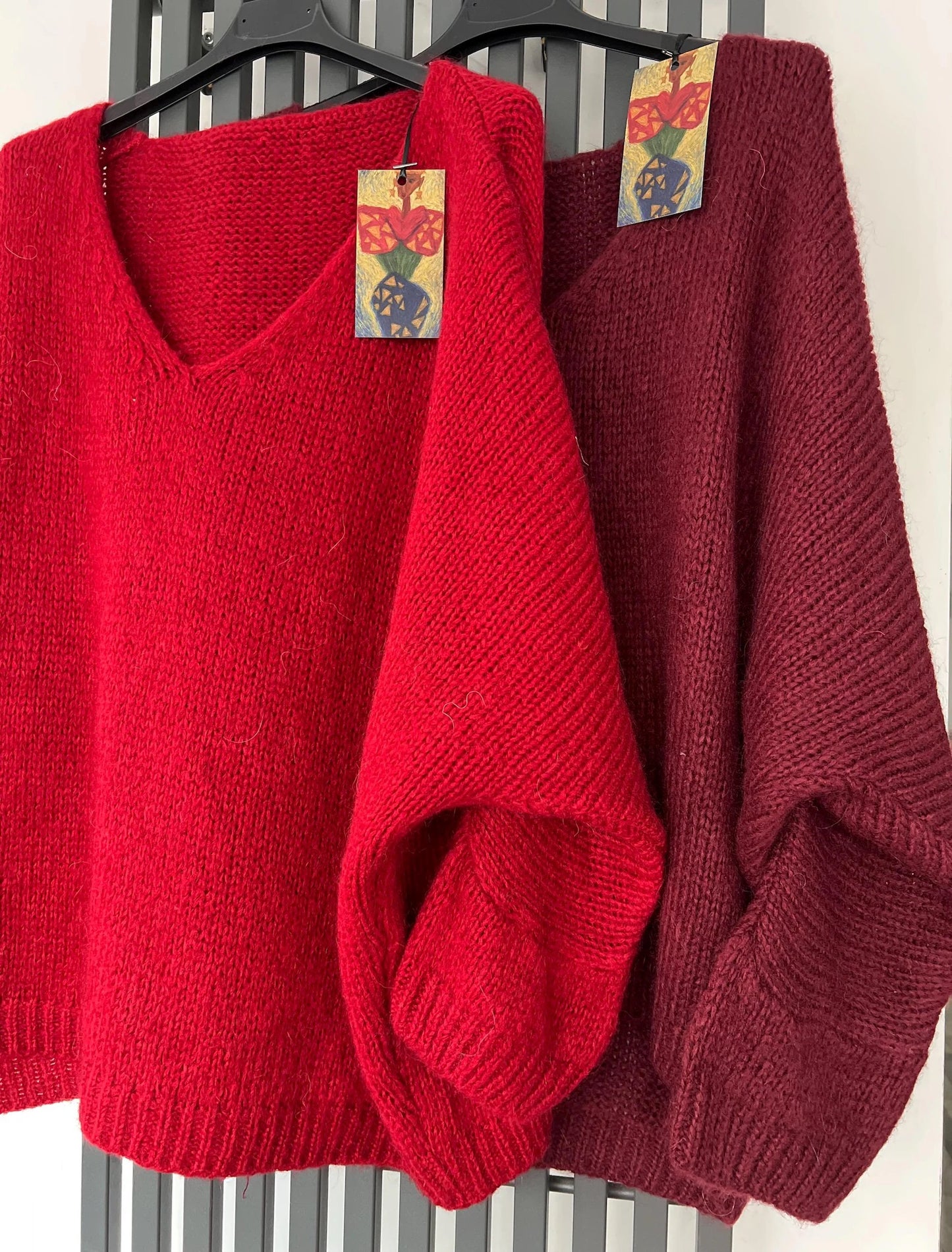 Oversized Mohair V-Neck Jumper