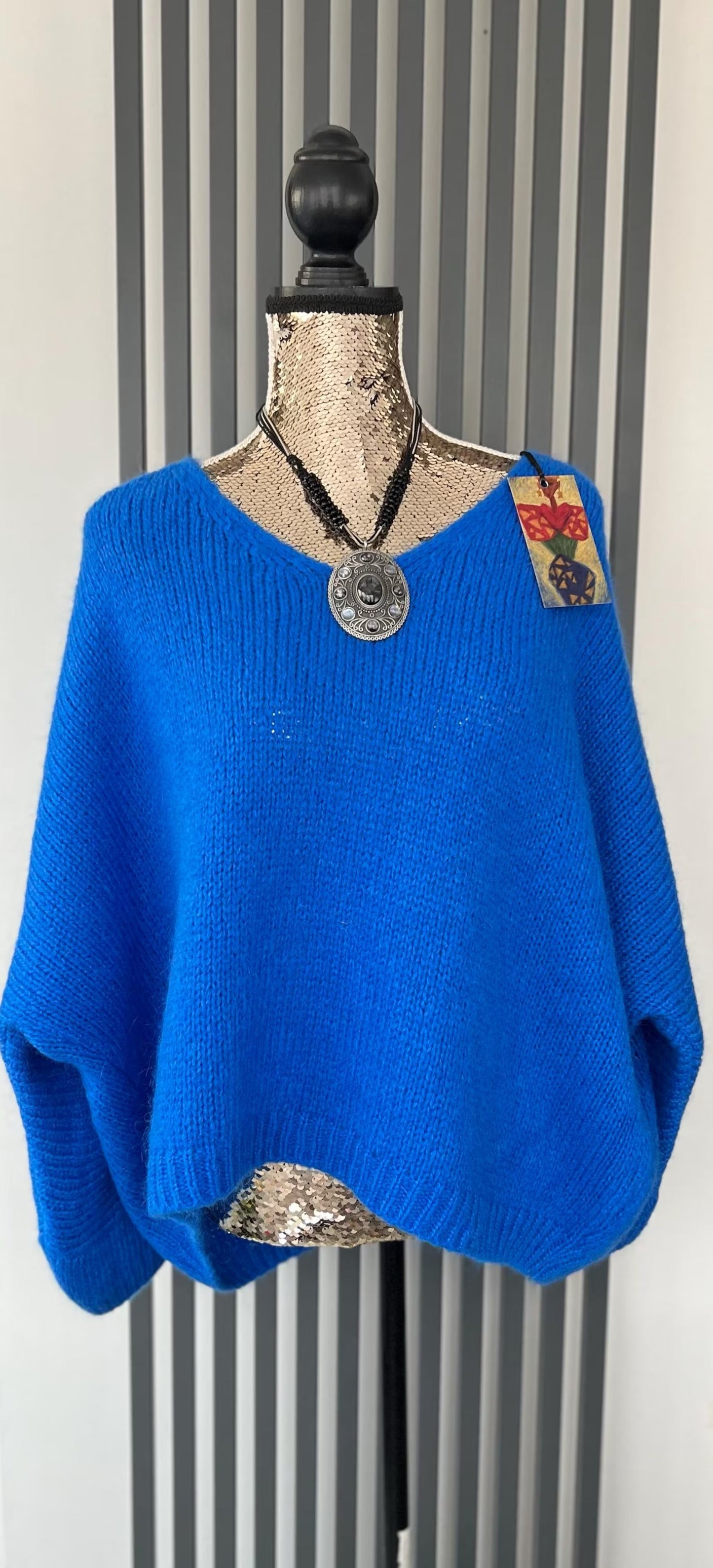 Oversized Mohair V-Neck Jumper