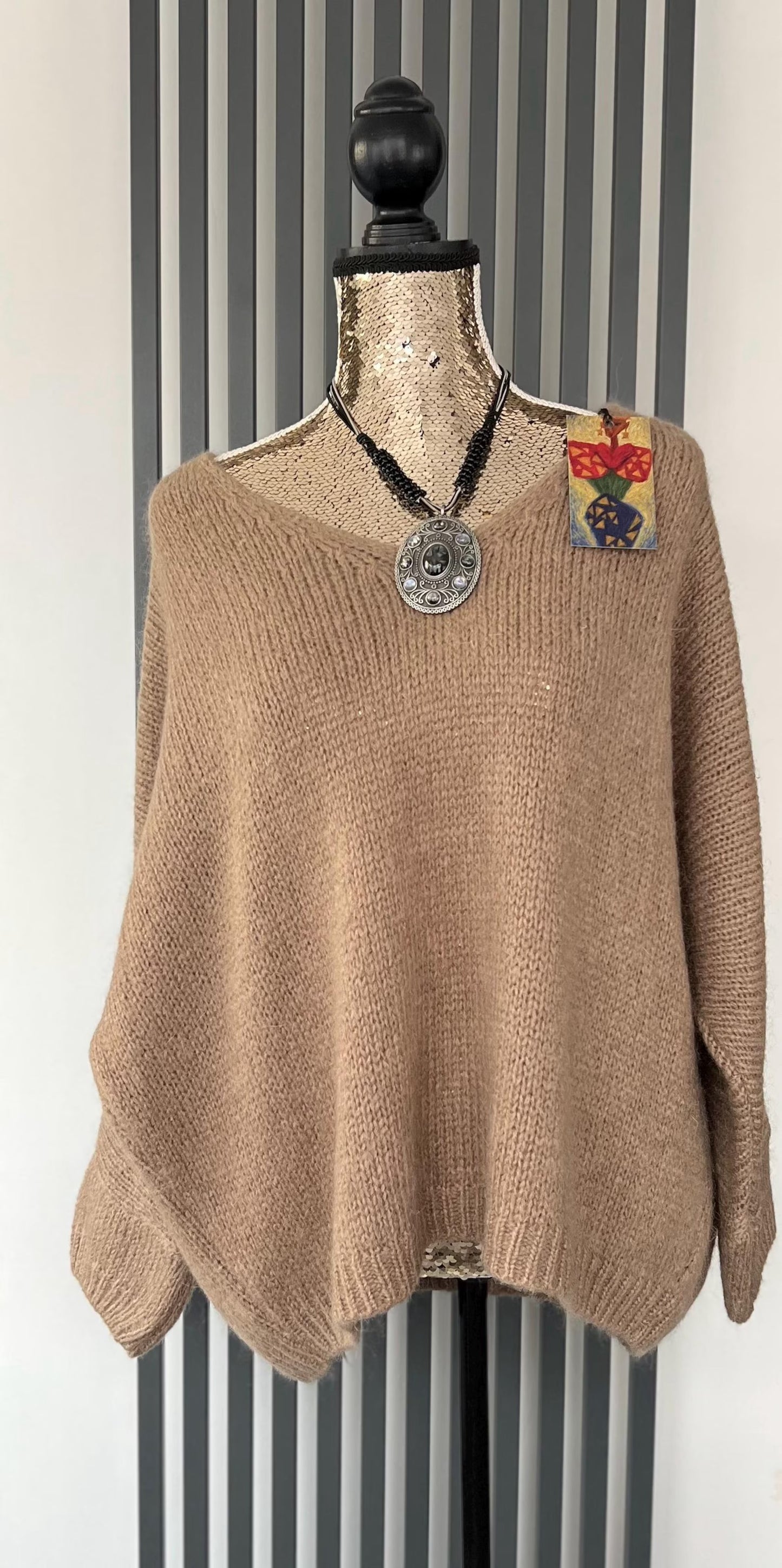 Oversized Mohair V-Neck Jumper