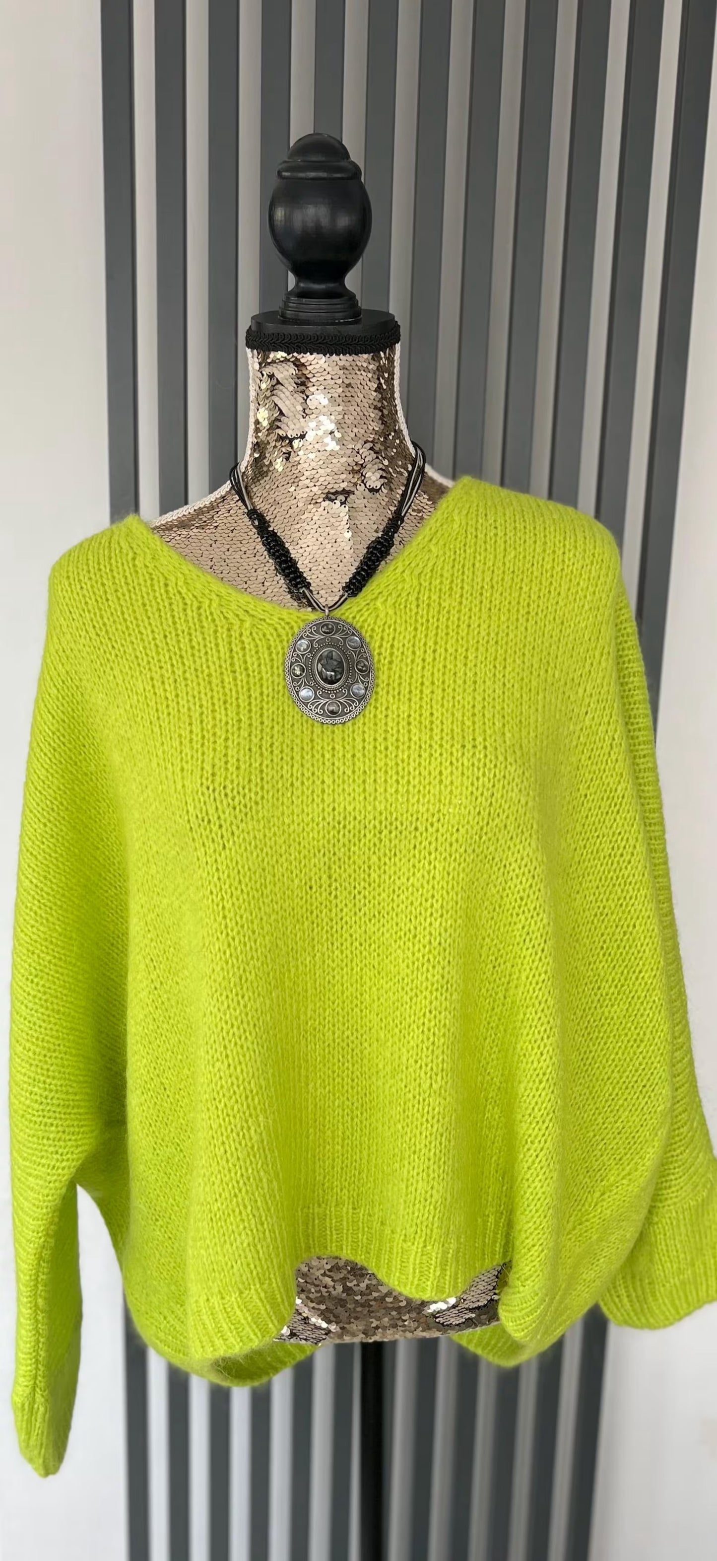 Oversized Mohair V-Neck Jumper