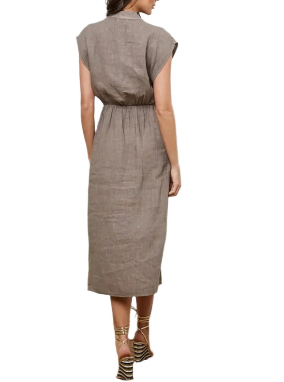 Made in Italy linen dress - mocha