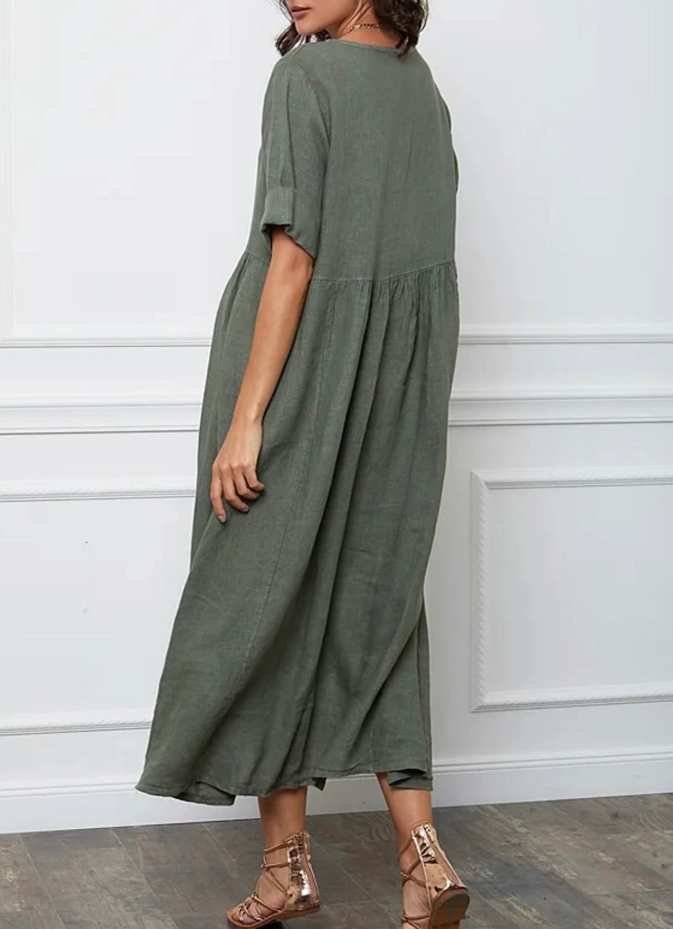 Made in Italy linen dress - khaki