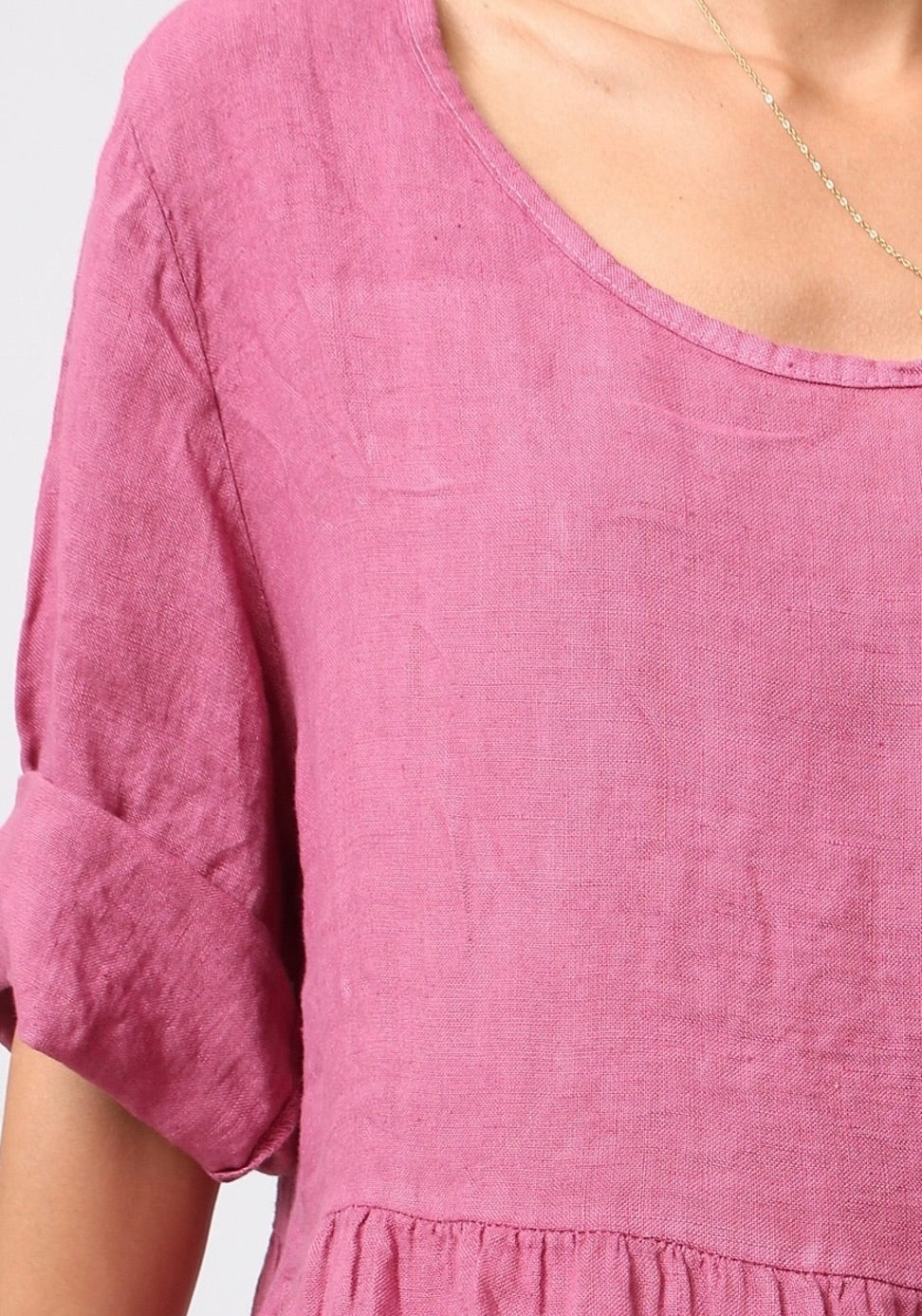 Made in Italy linen dress - fuchsia