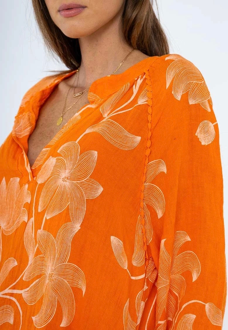 Floral print linen dress - 9 colours