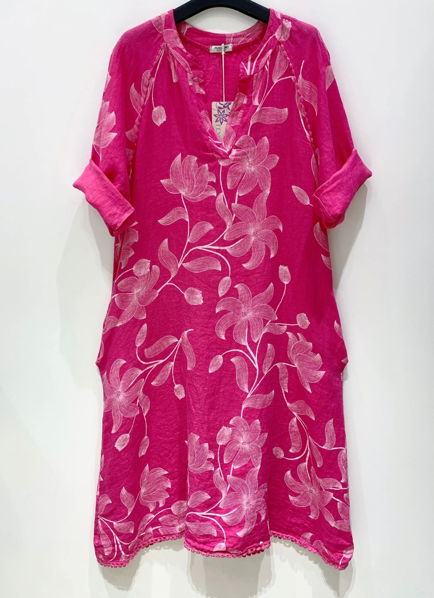 Floral print linen dress - 9 colours