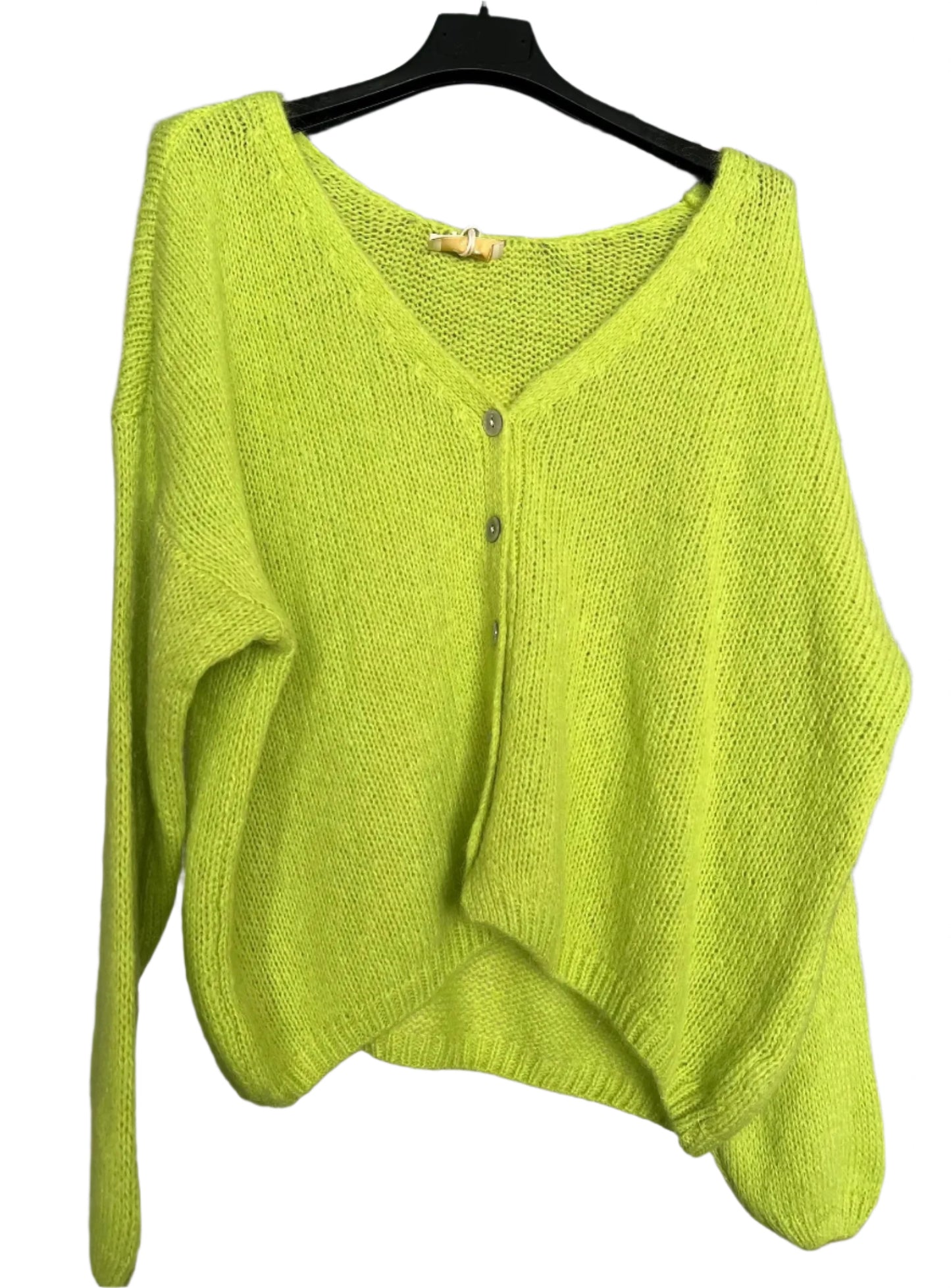 Mohair cardigan - lime green
