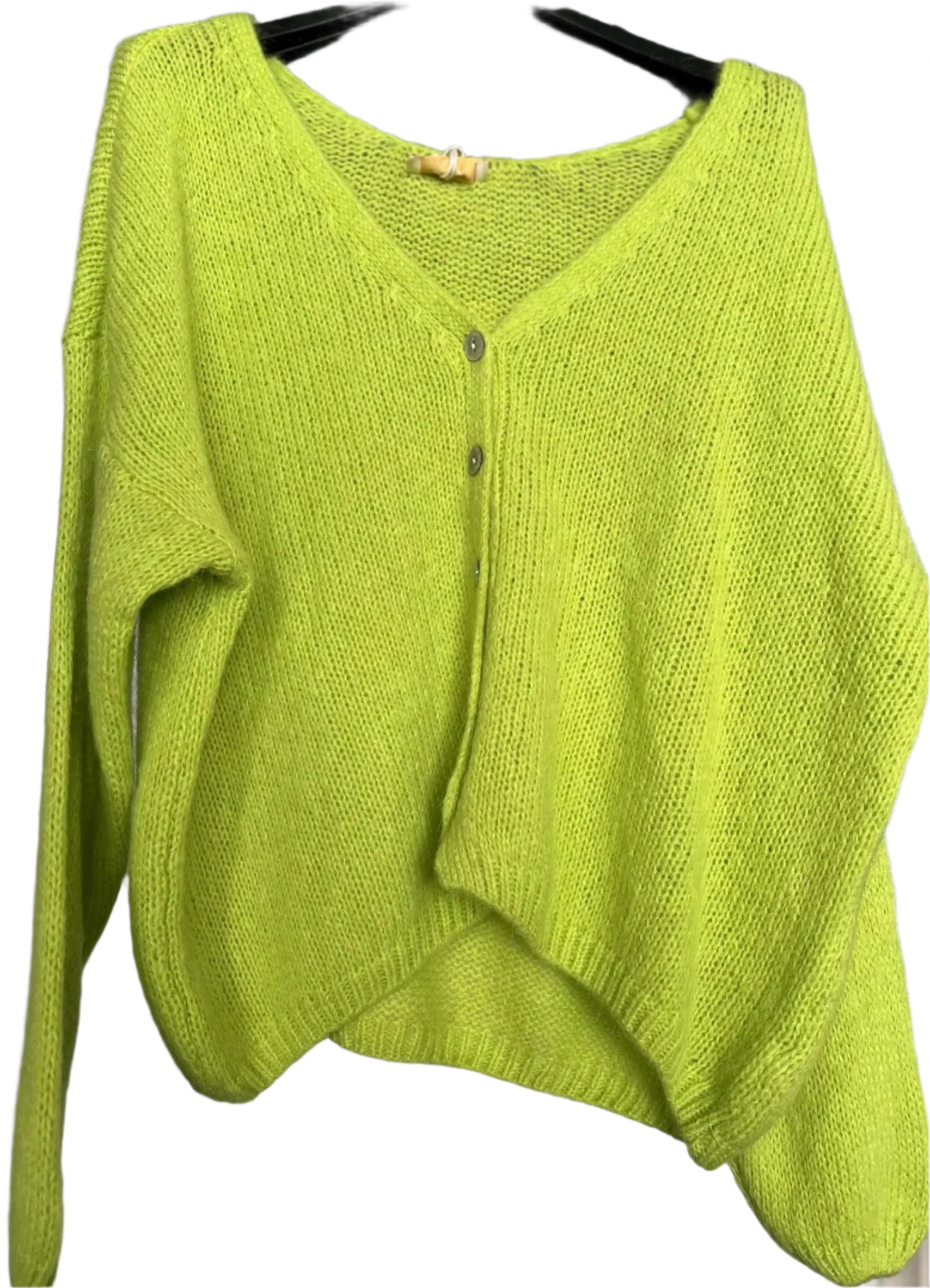 Mohair cardigan - lime green