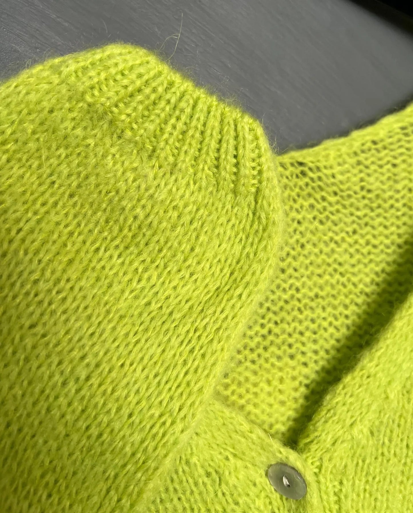 Mohair cardigan - lime green