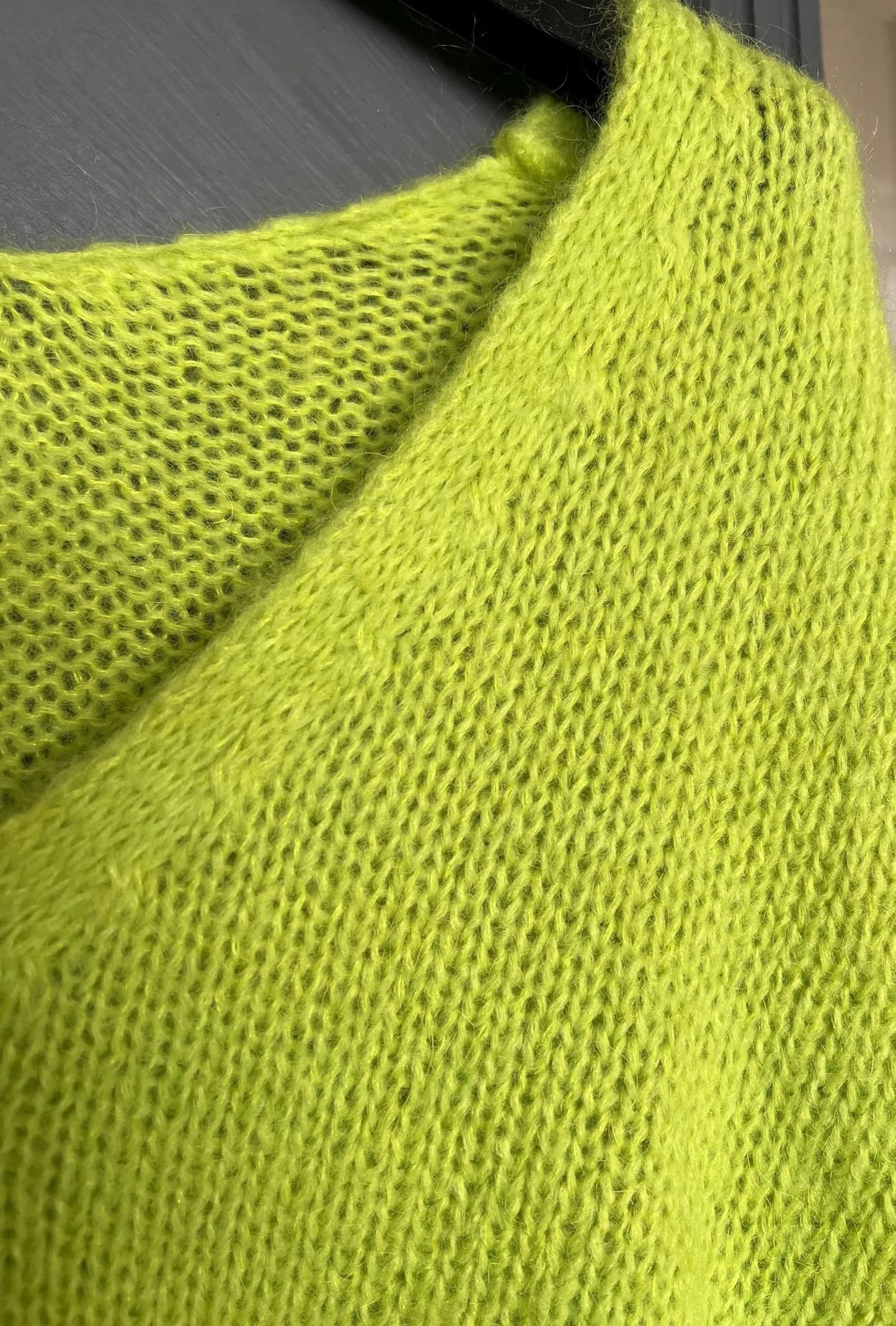 Mohair cardigan - lime green
