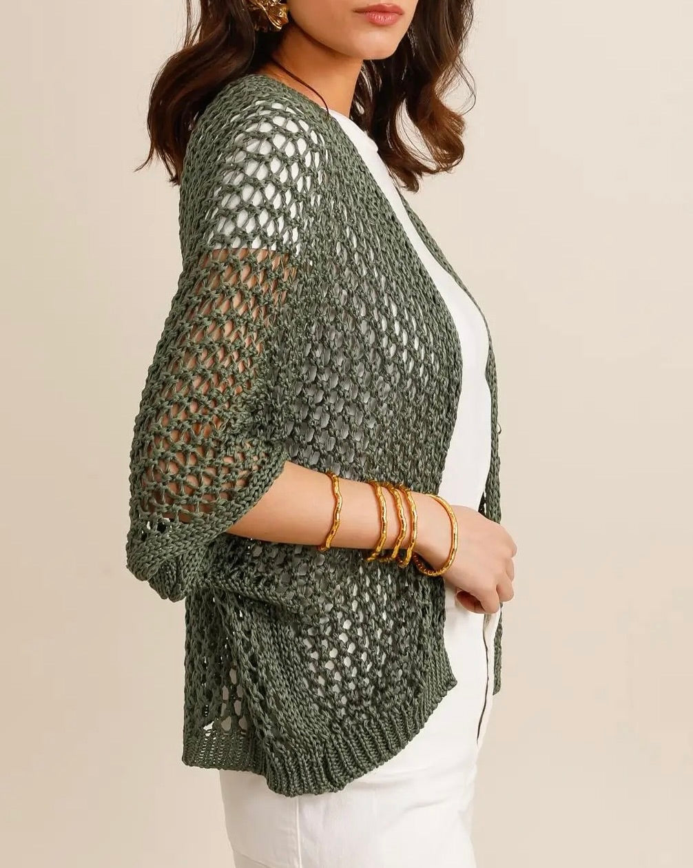 Star detail crochet cardigan