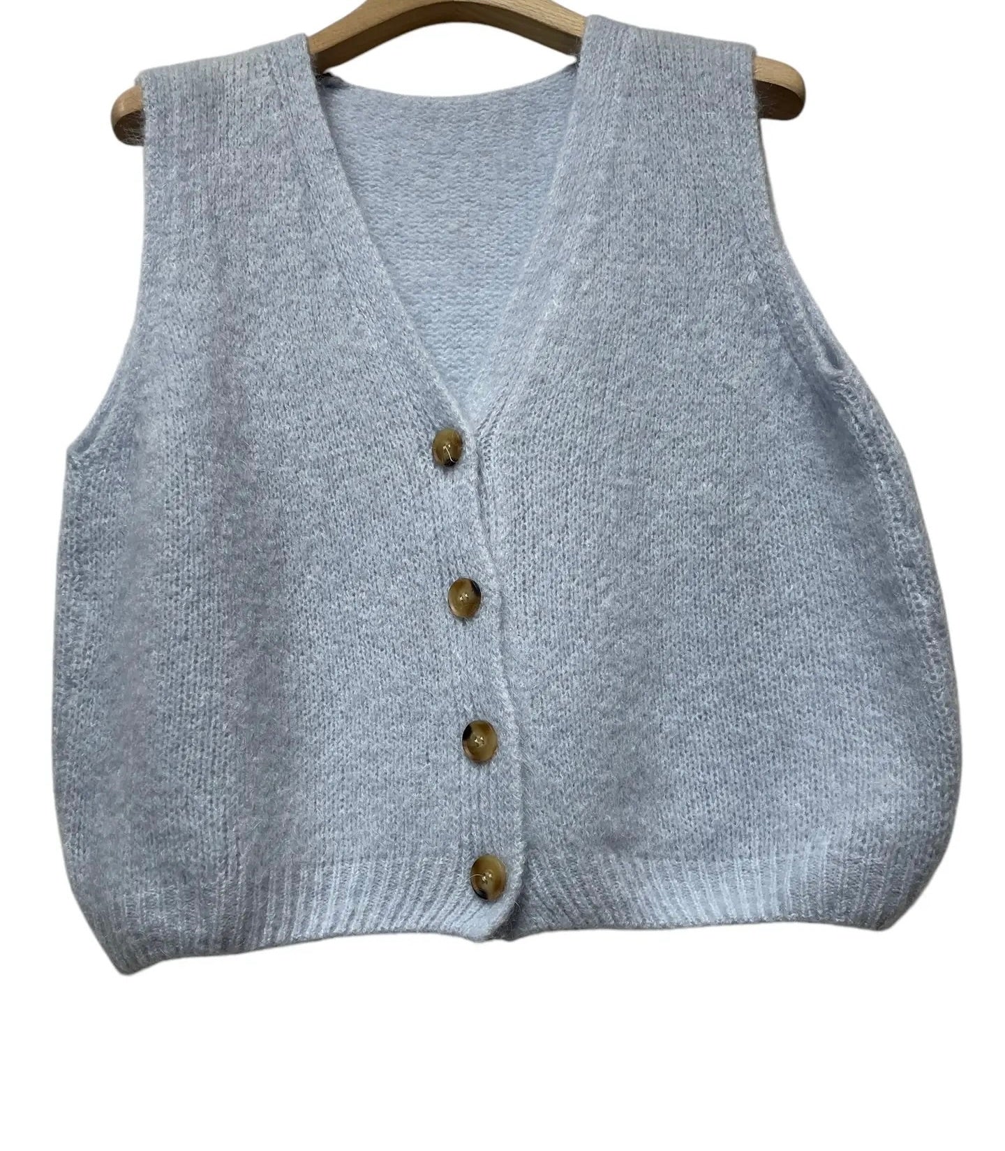 8colours Sleeveless sweater with button