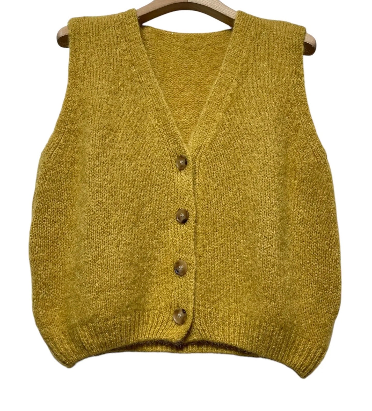 8colours Sleeveless sweater with button