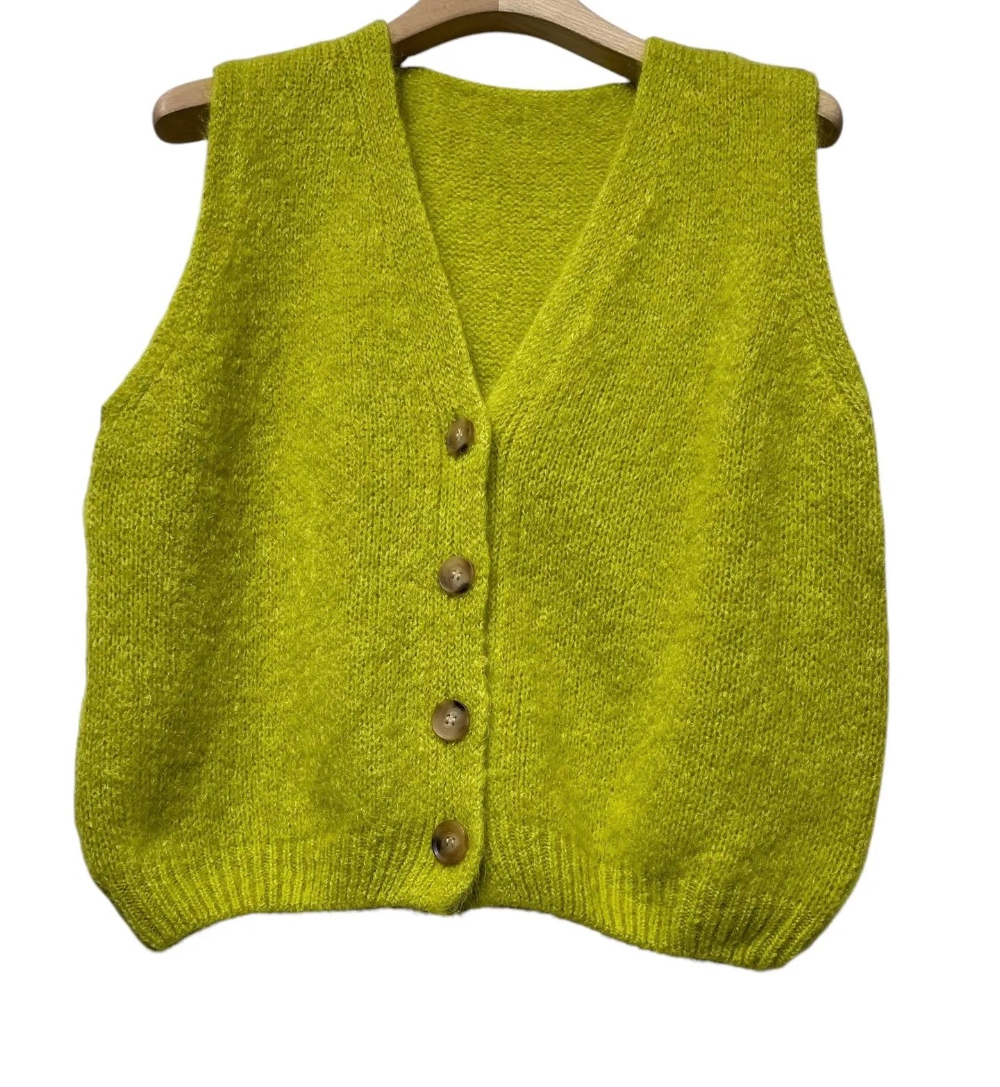 8colours Sleeveless sweater with button