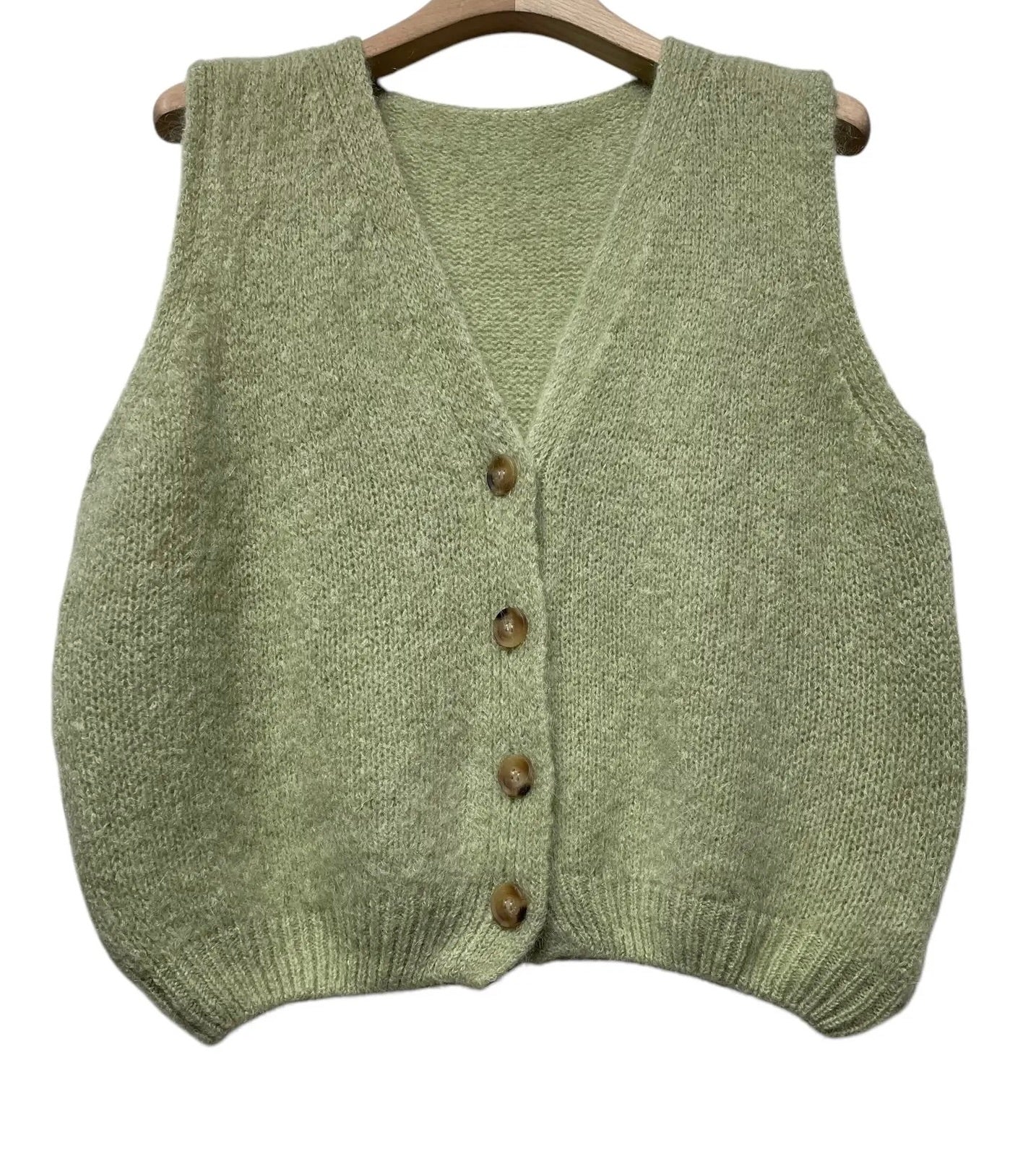 8colours Sleeveless sweater with button