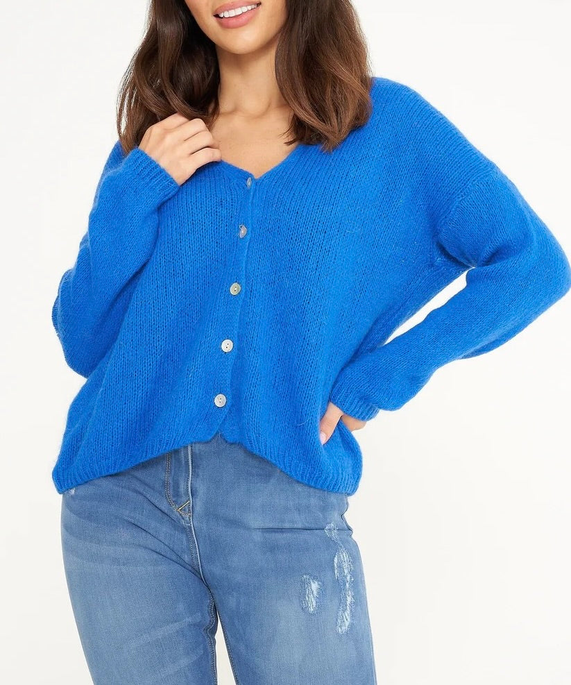 Mohair cardigan - royal blue