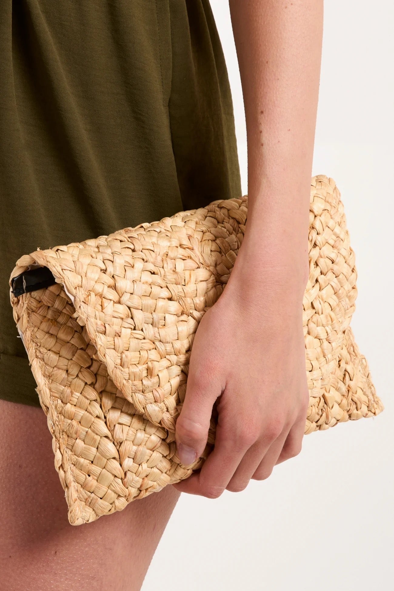 Woven clutch bag
