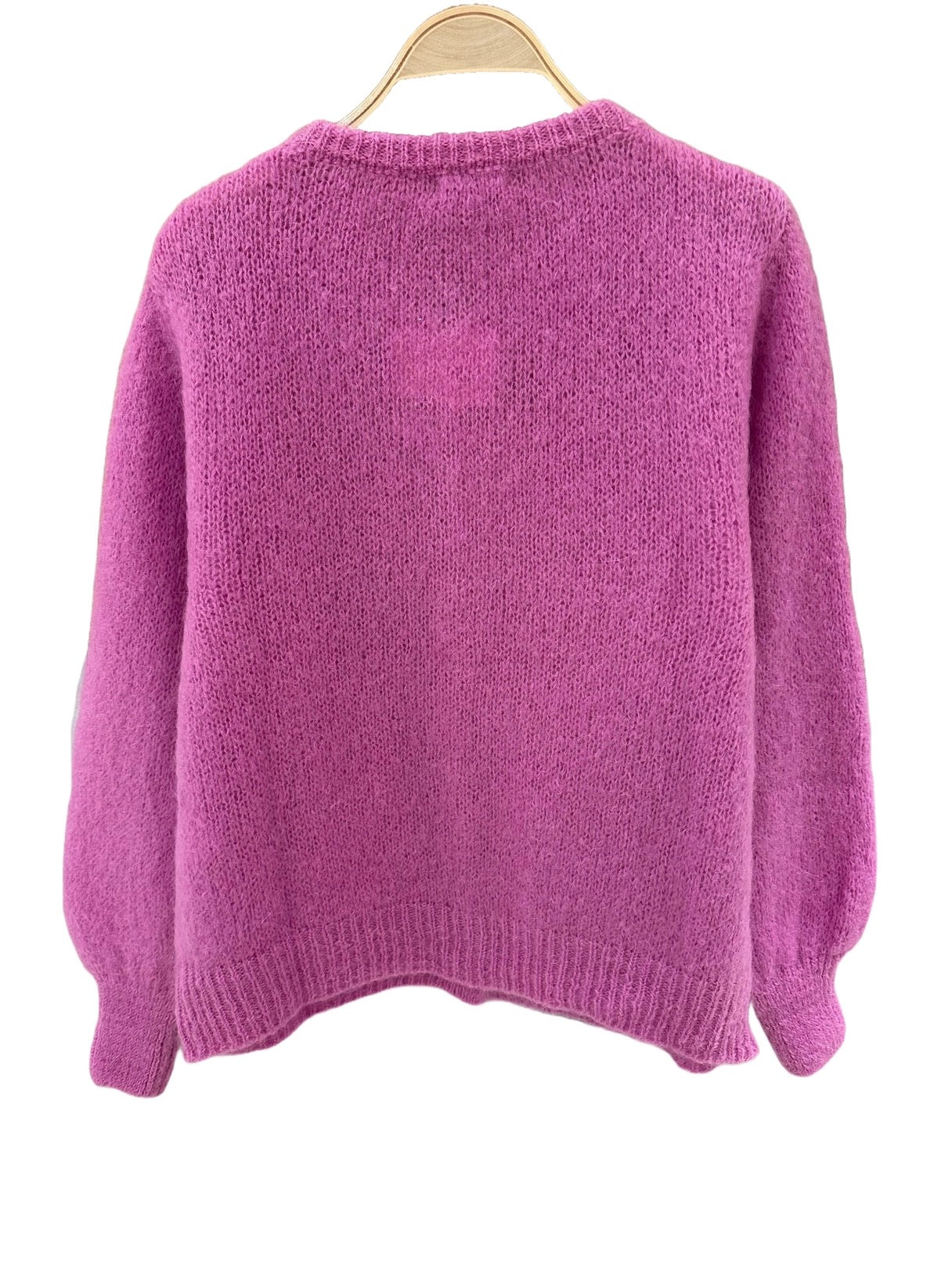 Alpaca knit cardigan - fuchsia