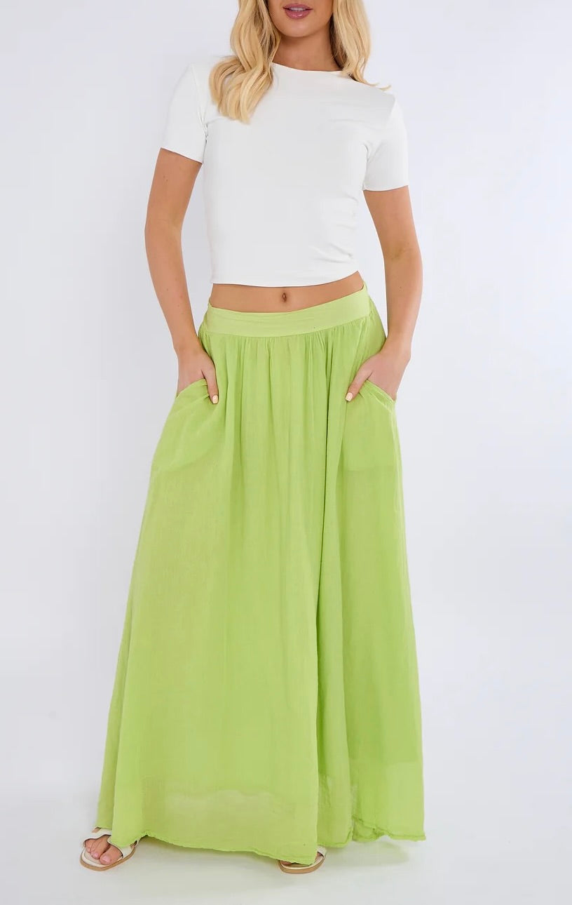 Side pockets maxi skirt