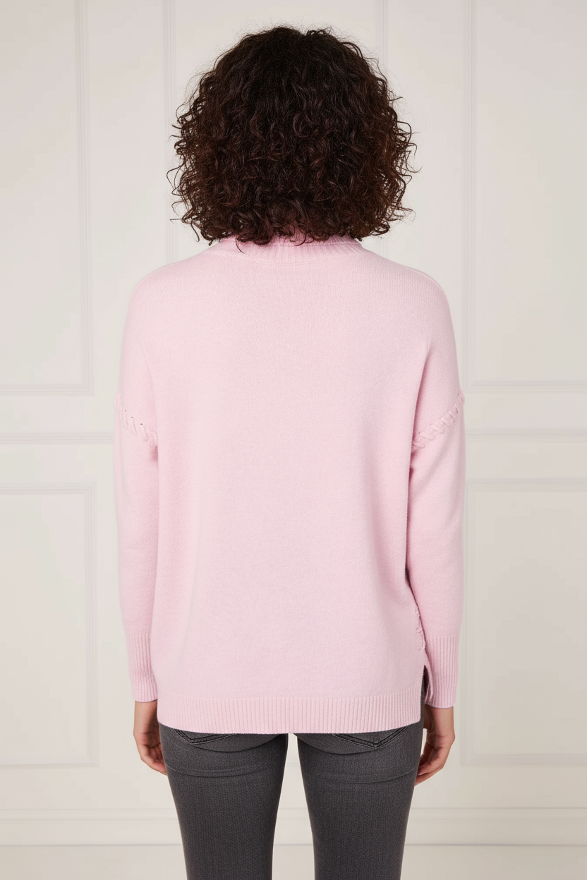 Baby pink polo neck jumper