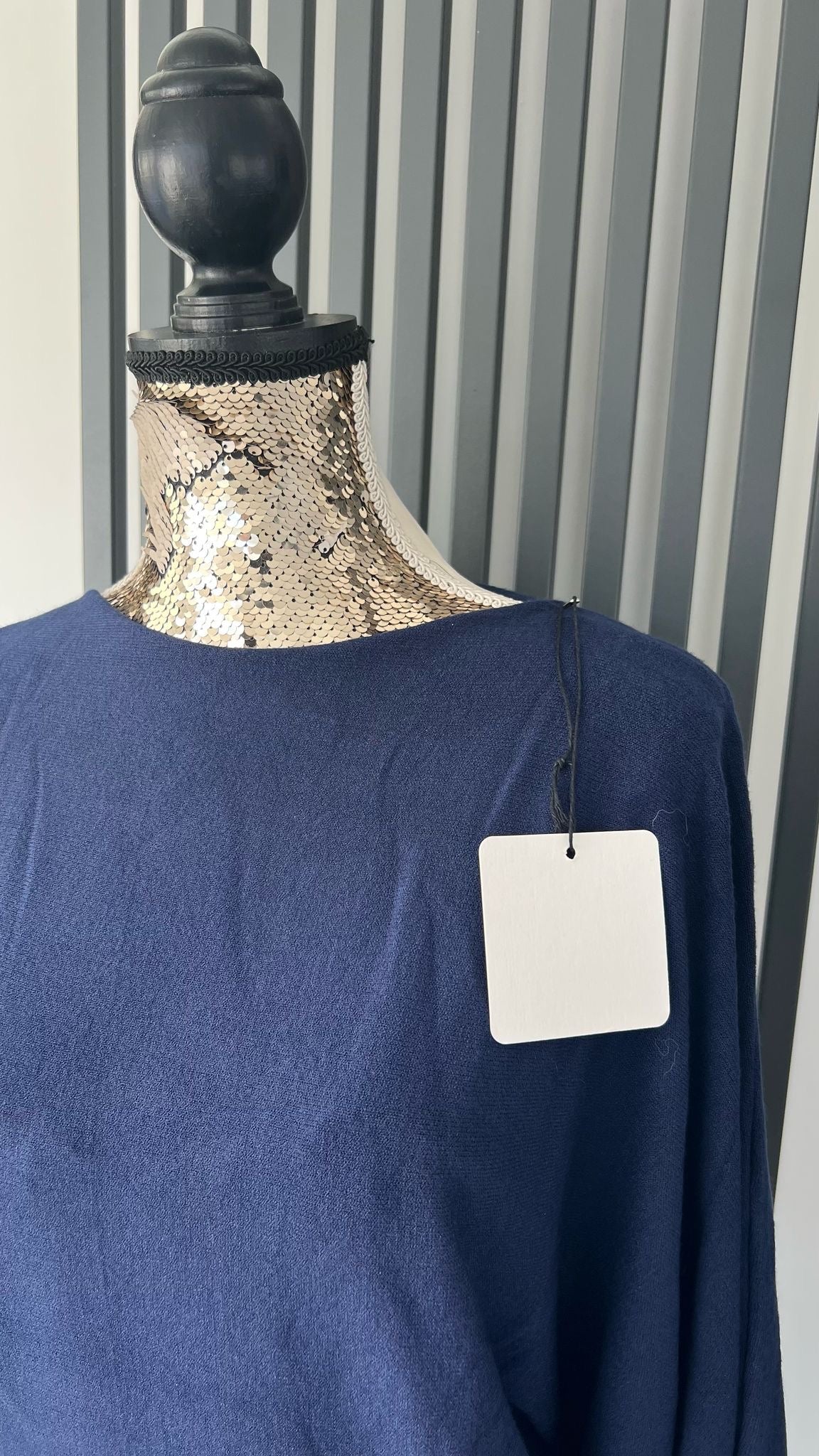 Navy batwing sleeve jumper