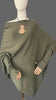 Khaki asymmetrical jumper with batwing sleeves