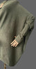 Khaki asymmetrical jumper with batwing sleeves