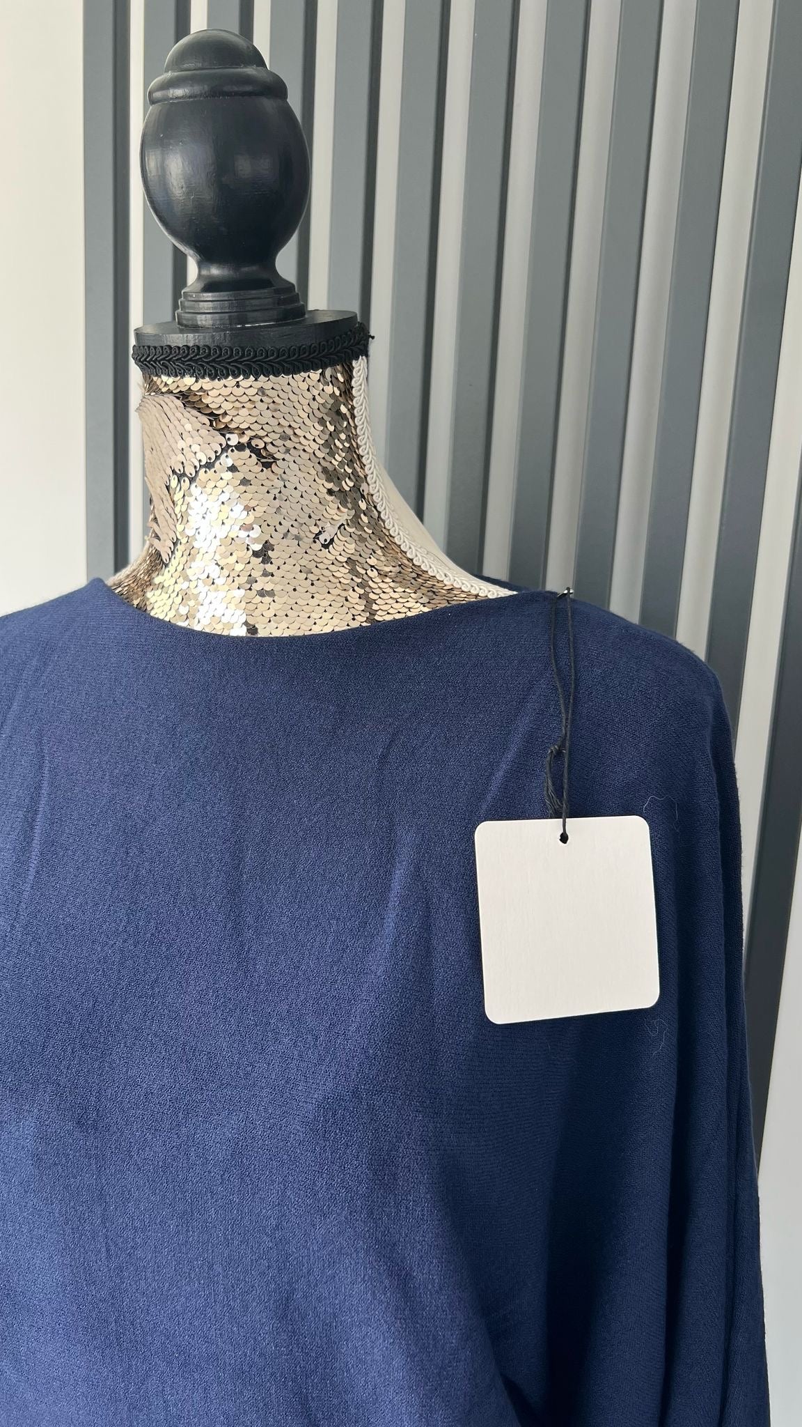 Navy batwing sleeve jumper