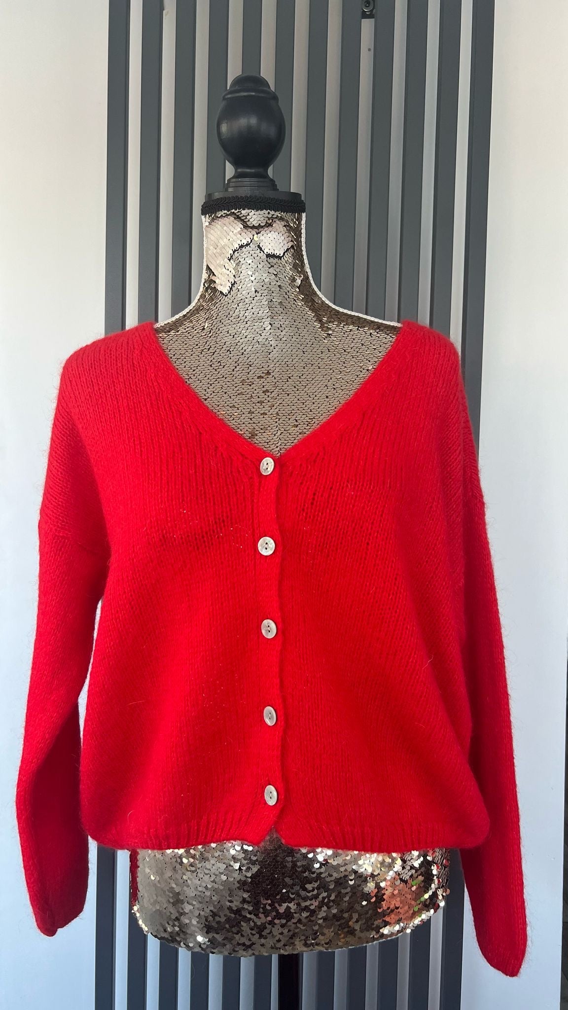 Mohair cardigan - red