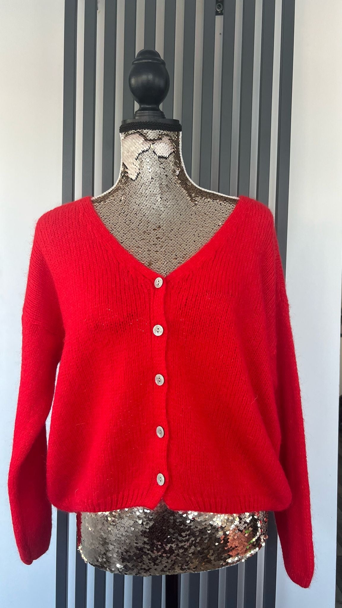 Mohair cardigan - red