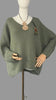 Sage green Mohair mix V-Neck Jumper