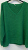 Oversized Mohair V-Neck Jumper - emerald green