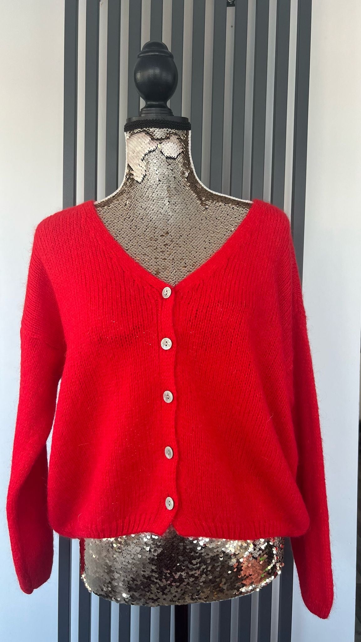 Mohair cardigan - red