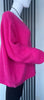 Oversized Mohair V-Neck Jumper - raspberry pink / fuchsia