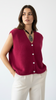 Magenta Sleeveless Jumper Alpaca Tank Top buttoned vest