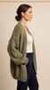 Olive green / khaki fluffy warm cardigan